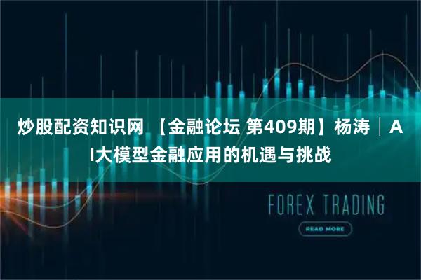 炒股配资知识网 【金融论坛 第409期】杨涛│AI大模型金融应用的机遇与挑战
